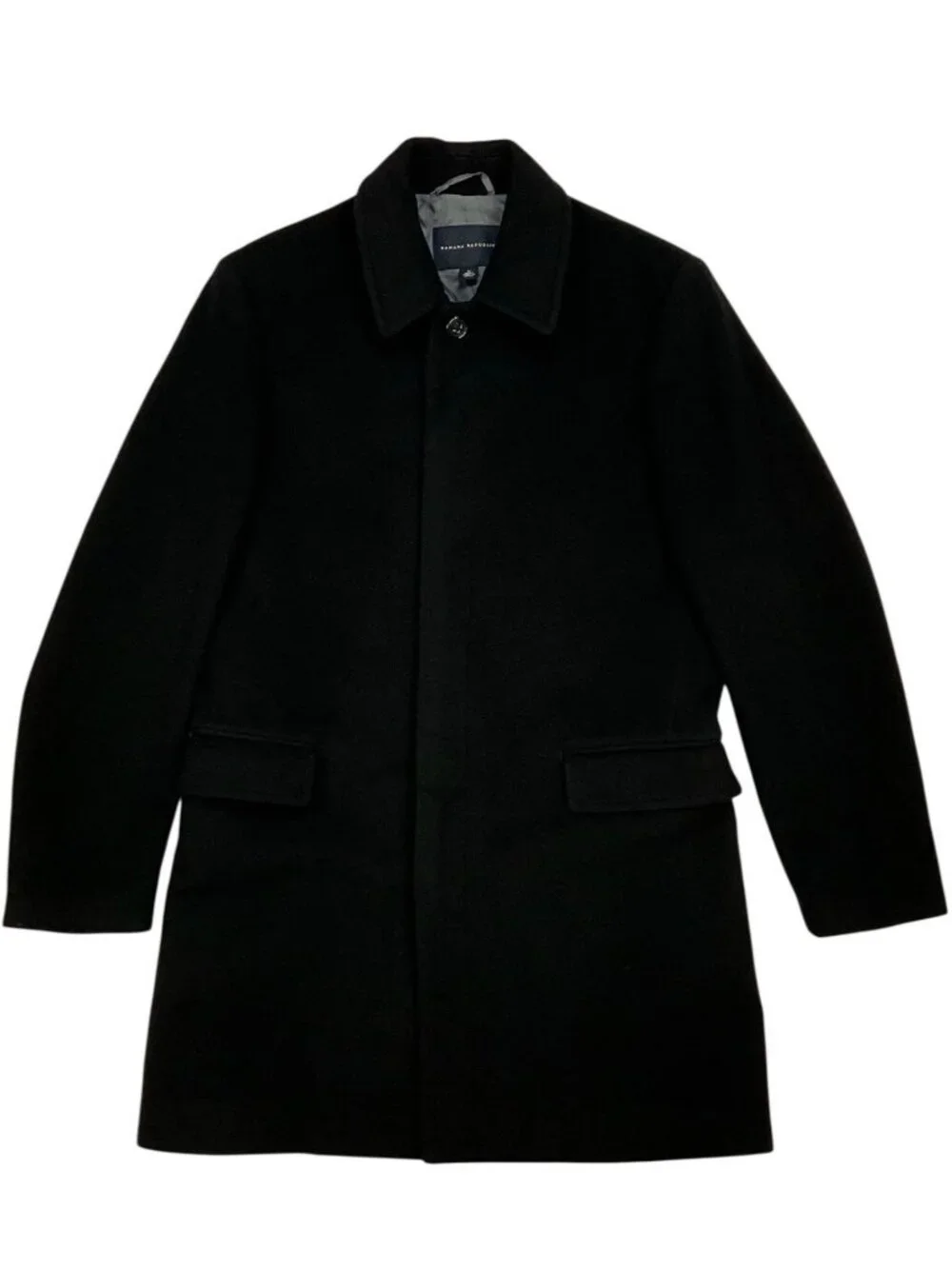 Banana Republic Wool Car Coat M Black Mid Length Fall